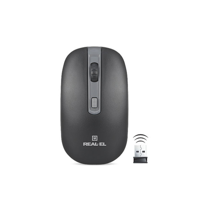 Мишка REAL-EL RM-303 Wireless Black/Grey (EL123200021)