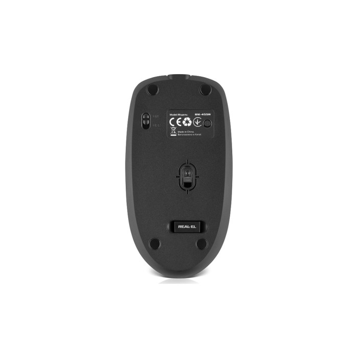 Мишка REAL-EL RM-455W Wireless/Bluetooth Black/Gray (EL123200047)