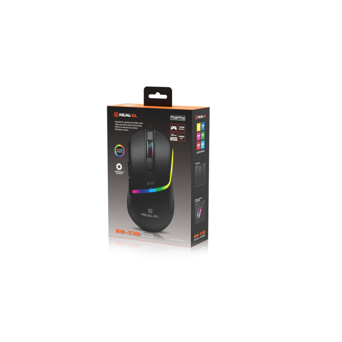 Мишка REAL-EL RM-530 USB Black (EL123200053)
