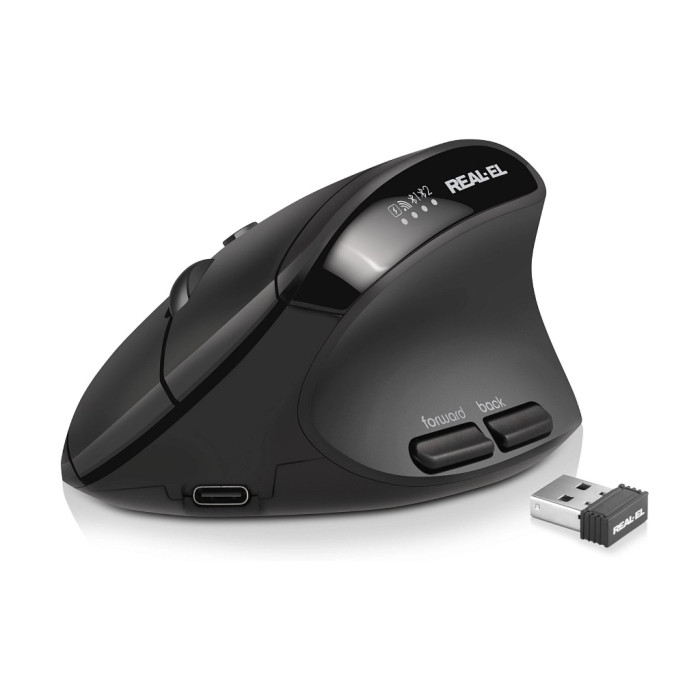 Мишка REAL-EL RM-490W Wireless/Bluetooth Black (EL123200058)