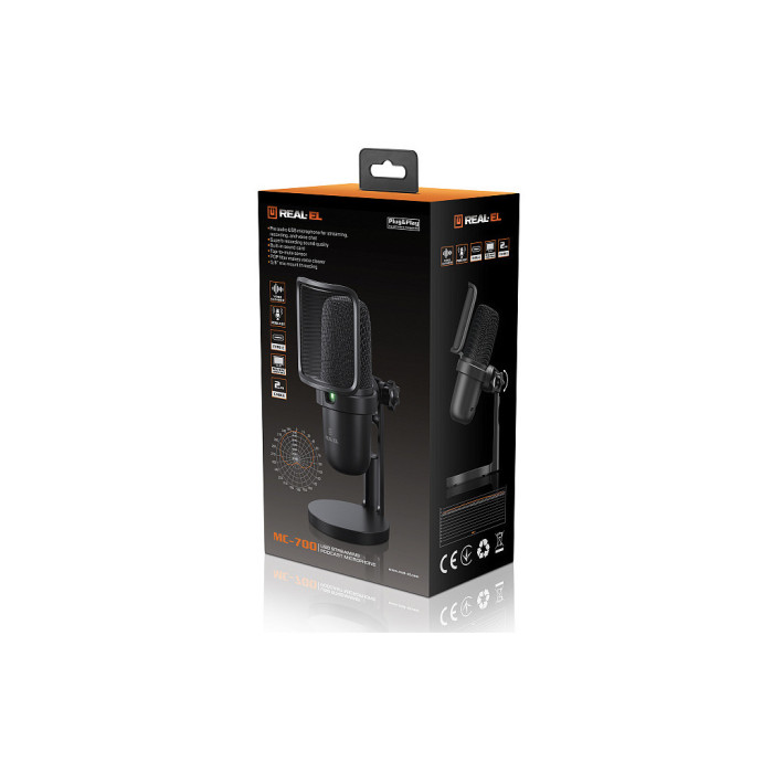 Мікрофон REAL-EL MC-700 Black (EL124300006)