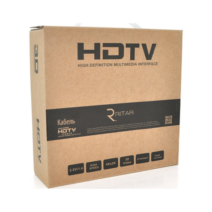 Кабель мультимедійний HDMI M to HDMI M 20.0m V1.4 1080P black Ritar (HDMI(M)/(M)V1.4-20m-94B)