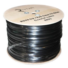 Кабель телевізійний Ritar RG-59, 0,81мм.CU, 64x0.12m CCA экран,+2*0.5power, black PVC (RT-B305-RG59+2x0.5mm / 08893)
