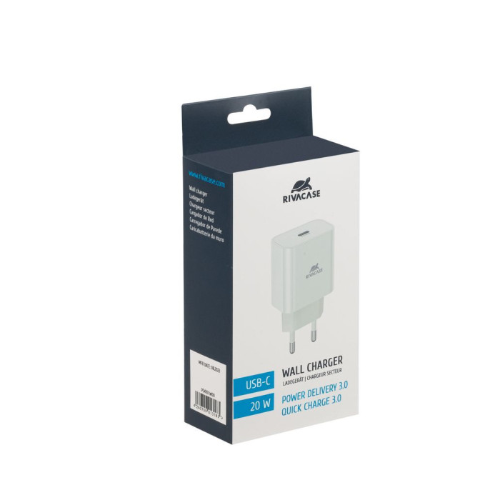 Зарядний пристрій RivaCase 1xUSB Type-C PD 20 Вт white (PS4101 W00 (White))