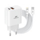 Зарядний пристрій RivaCase 2хUSB-А + Type-C PD 20W+QC3.0 кабель Type-C-Lighting white (PS4102 WD5 (White))