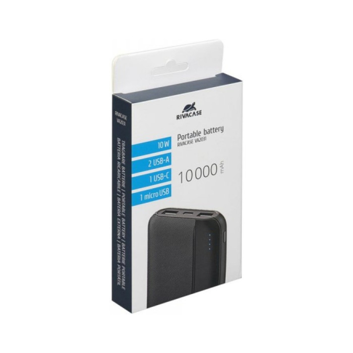 Батарея універсальна RivaCase 10000mA, 10W, black (VA2031)