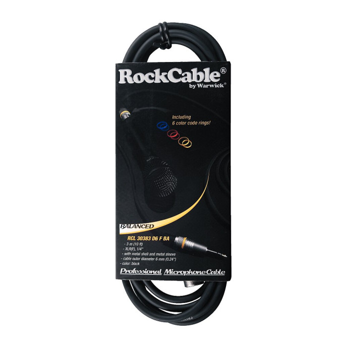 Мікрофонний кабель RockCable Microphone Cable - XLR (f) / TRS Jack 3m (RCL 30383 D6 F BA)
