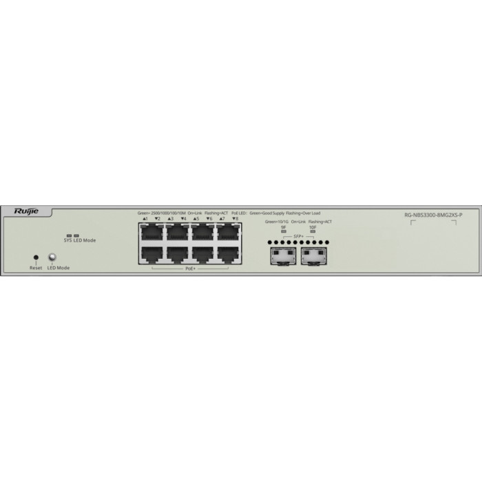 Комутатор мережевий Ruijie Networks RG-NBS3300-8MG2XS-P