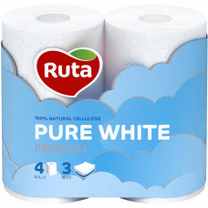 Туалетний папір Ruta Pure White 3 шари 4 рулони (4820023747531)