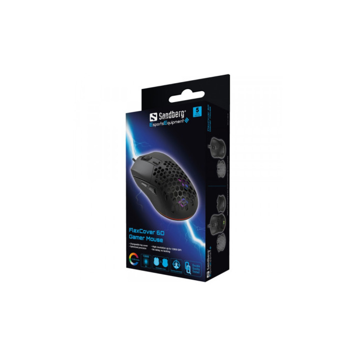 Мишка Sandberg FlexCover 6D Wireless Huano Black (640-28)