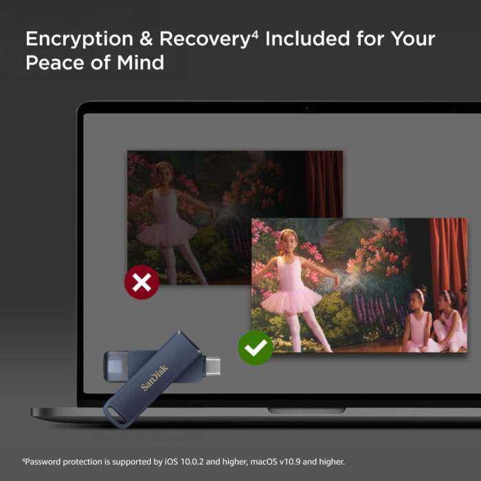 USB флеш накопичувач SanDisk 128GB Phone Drive for iPhone Metallic Sky Lightning/Type-C U (SDIXD0N-128G-GN6NE)