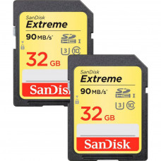 Карта пам'яті SanDisk 32GB SDHC class 10 V30 UHS-I U3 Extreme 2-pack (SDSDXVE-032G-GNCI2)