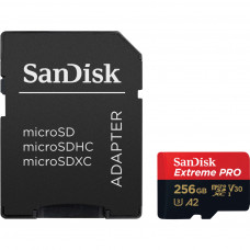 Карта пам'яті SanDisk 256 GB microSDXC UHS-I U3 Extreme Pro+SD Adapter (SDSQXCD-256G-GN6MA)