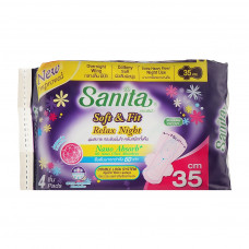 Гігієнічні прокладки Sanita Soft & Fit Relax Night Wing 35 см 4 шт. (8850461601054)