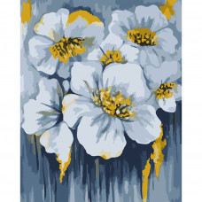Картина по номерам Santi Блакитні квіти у золоті 40*50 см метал. фарби (954523)
