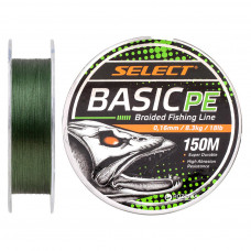 Шнур Select Basic PE 150m Dark Green 0.16mm 18lb/8.3kg (1870.18.24)