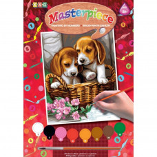 Набір для творчості Sequin Art PAINTING BY NUMBERS JUNIOR Basket of Puppies (SA1042)