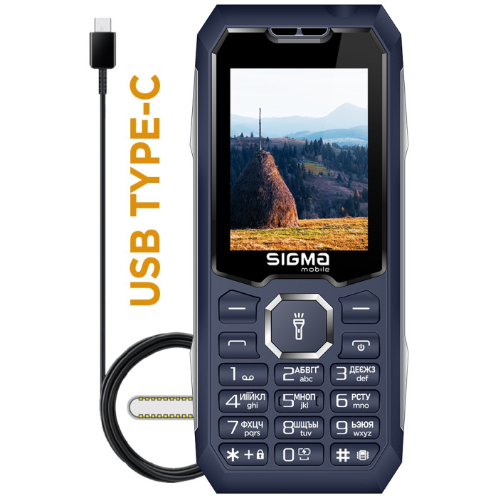 Мобільний телефон Sigma X-style 341 BRO Type-C Blue (4827798368428)