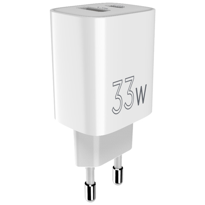 Зарядний пристрій Sigma 1xUSB-C PD33W + 1xUSB QC3.0 GaN X-power PS33-01 white (4827798527719)