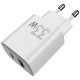 Зарядний пристрій Sigma 1xUSB-C PD33W + 1xUSB QC3.0 GaN X-power PS33-01 white (4827798527719)