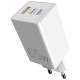 Зарядний пристрій Sigma 2xUSB-C PD65W + 1xUSB QC3.0 GaN X-power PS65-01 white (4827798637715)
