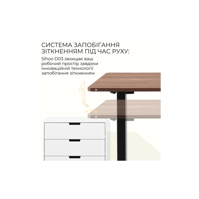 Комп'ютерний стіл Sihoo D03 Walnut/Black (D03-104/D03-108)