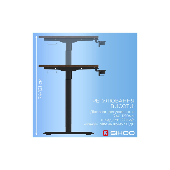 Комп'ютерний стіл Sihoo D05 Walnut/Black (D05-104/D05-107)