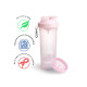 Шейкер спортивний SmartShake Slim 500ml Cotton Pink (10252501)