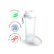 Шейкер спортивний SmartShake Slim 500ml Pure White (10253301)