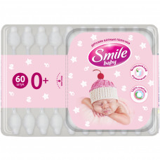 Ватні палички Smile baby для дітей з обмежувачем 2 x 60 шт (41264100)