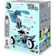 Дитячий велосипед Smoby з козирком, багажником та сумкою Блакитний (741400)
