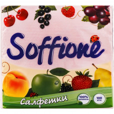 Серветки столові Soffione одношарові рожеві 33x33 см 100 шт. (4820003836187)