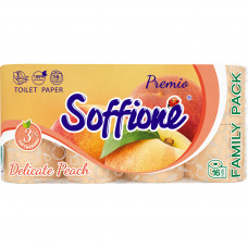 Туалетний папір Soffione Premio Delicate Peach 3 шари 16 рулонів (4820003836347)