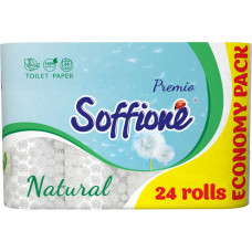 Туалетний папір Soffione Natural 3 шари 24 рулони (4820003836453)