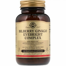 Вітамінно-мінеральний комплекс Solgar Комплекс для Ока, Bilberry Ginkgo Eyebright Complex, 60 капс (SOL00315)