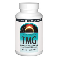 Вітамінно-мінеральний комплекс Source Naturals Триметилгліцин, ТМГ, TMG, 750 мг, 60 таблеток (SN0876)