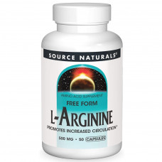 Амінокислота Source Naturals L-Аргінін 500мг, L-Arginine, 50 капсул (SN1686)