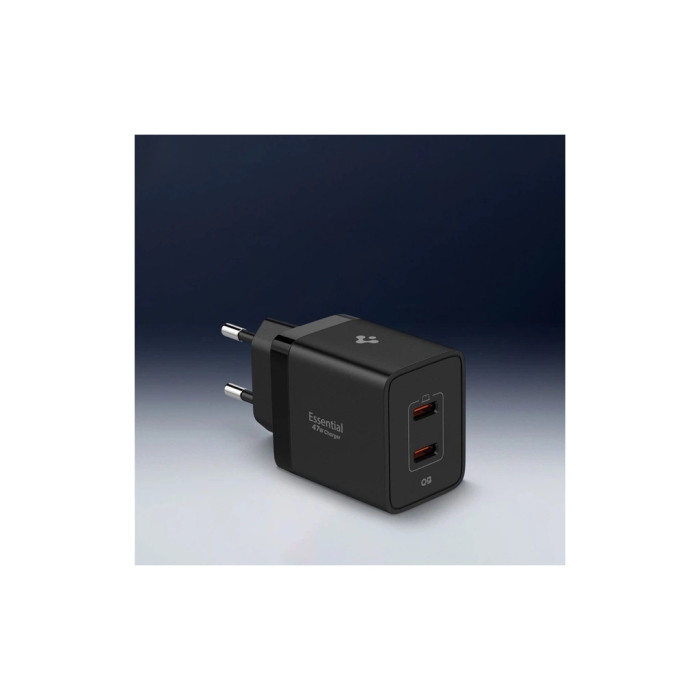 Зарядний пристрій Spigen 2xUSB-C PD 47W black (ACH09457)