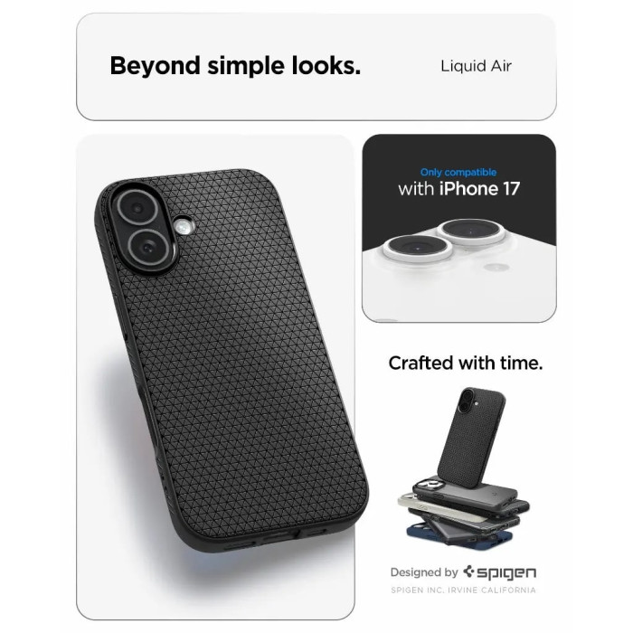 Чохол до мобільного телефона Spigen Liquid Air iPhone 17 Matte Black (ACS10369)