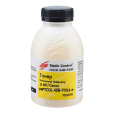 Тонер HP/Canon MPTCOL OS3 40г yellow (фасовка) Static Control (MPTCOL-40B-YOS3-P)