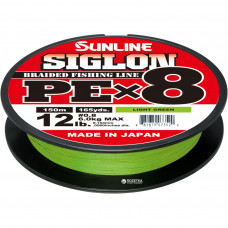 Шнур Sunline Siglon PE х8 150m 0.3/0.094mm 5lb/2.1kg Light Green (1658.09.60)