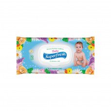 Дитячі вологі серветки Superfresh Baby chamomile з клапаном 72 шт (4820048488044)