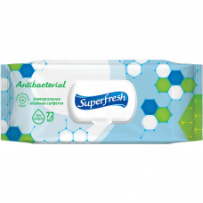 Вологі серветки Superfresh Antibacterial з клапаном 72 шт. (4823071630510)