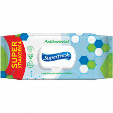 Вологі серветки Superfresh Antibacterial з клапаном 120 шт. (4823071642285)