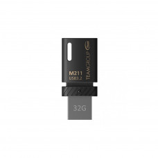 USB флеш накопичувач Team 32GB M211 Black OTG USB 3.2/Type C (TM211332GB01)