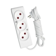 Мережевий подовжувач TECCO 3м 3 поста white (8681277841293)