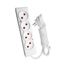 Мережевий подовжувач TECCO 5м 4 поста white (8681277841507)