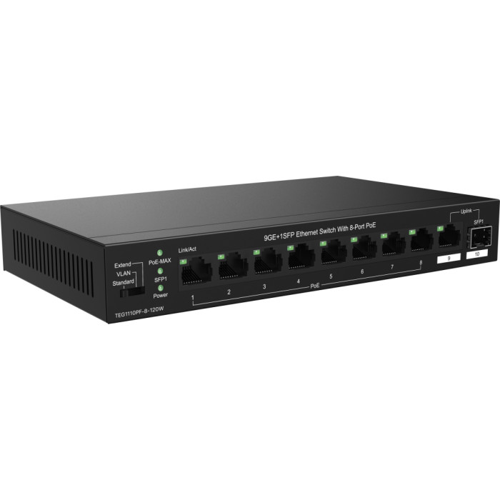 Комутатор мережевий Tenda TEG1110PF-8-120W