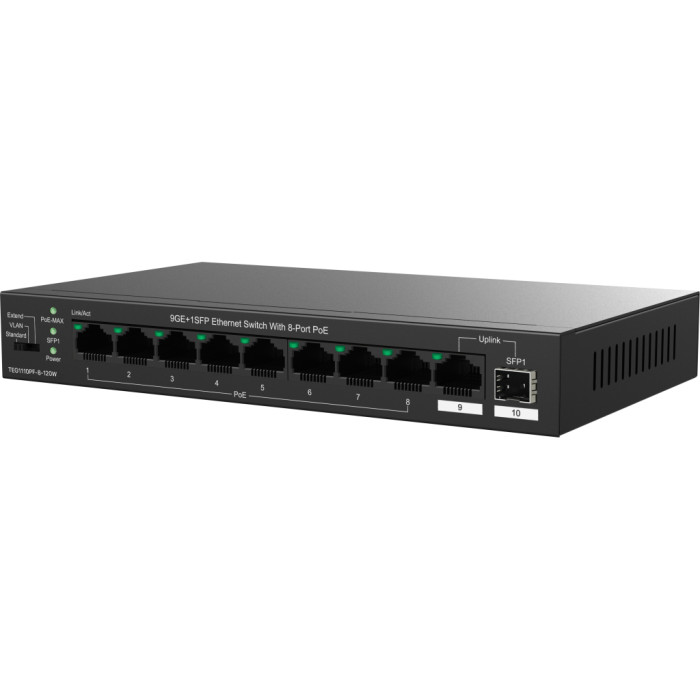 Комутатор мережевий Tenda TEG1110PF-8-120W