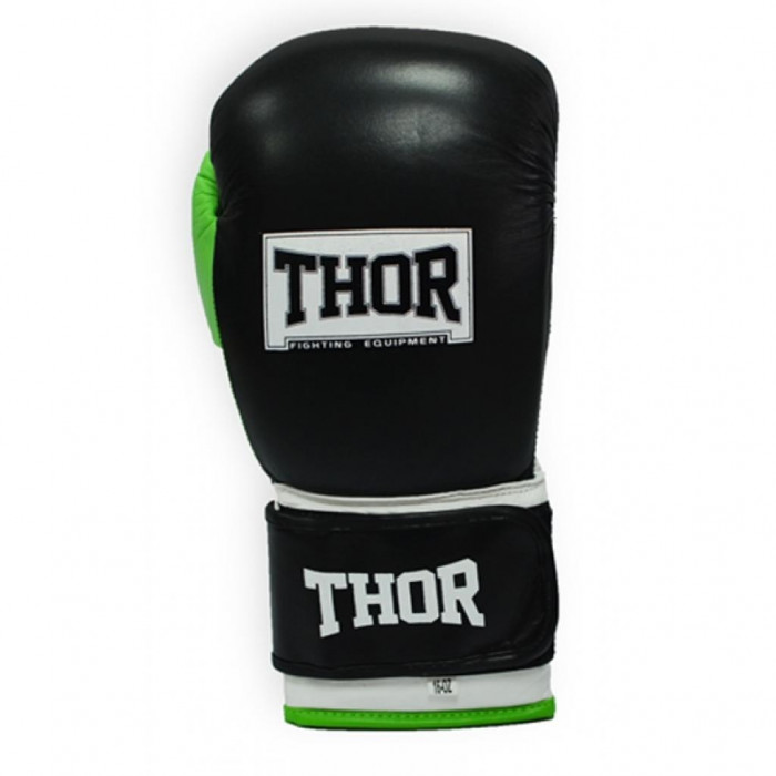 Боксерські рукавички Thor Typhoon 14oz Black/Green/White (8027/01(Leather) B/GR/W 14 oz.)